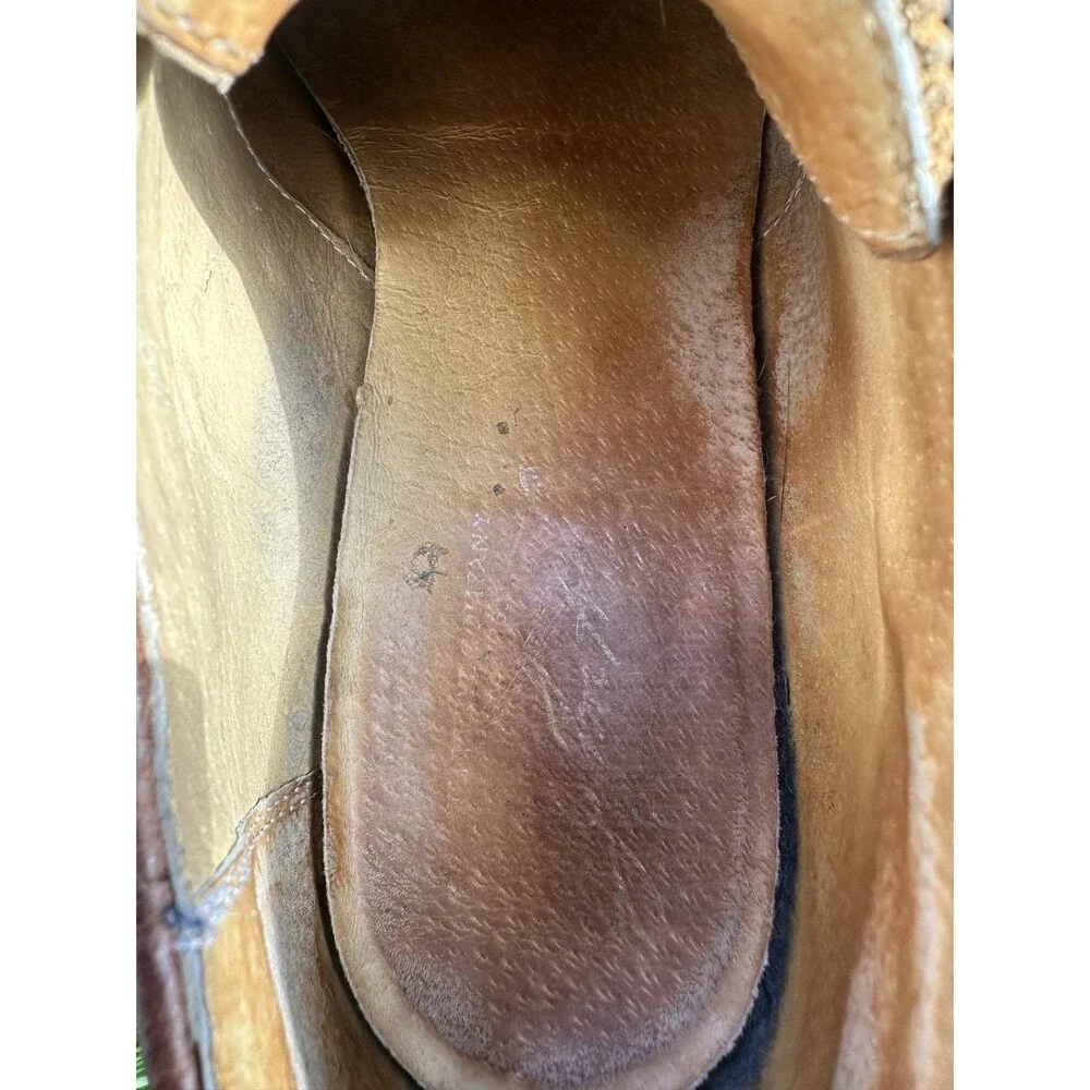 Frye Wingtip Leather Shoes Brown Black Two Tone Mens Size 10D John A Frye